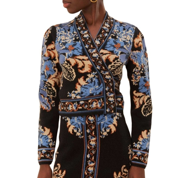 Farm Rio Tapestry Knit Wrap Top